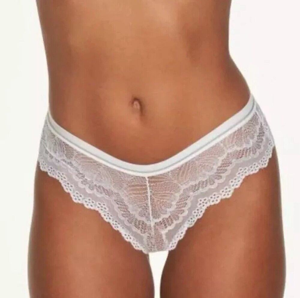 NWT Frederick's of Hollywood White Metallic Boyshort Panty Lace Plus Size 1X